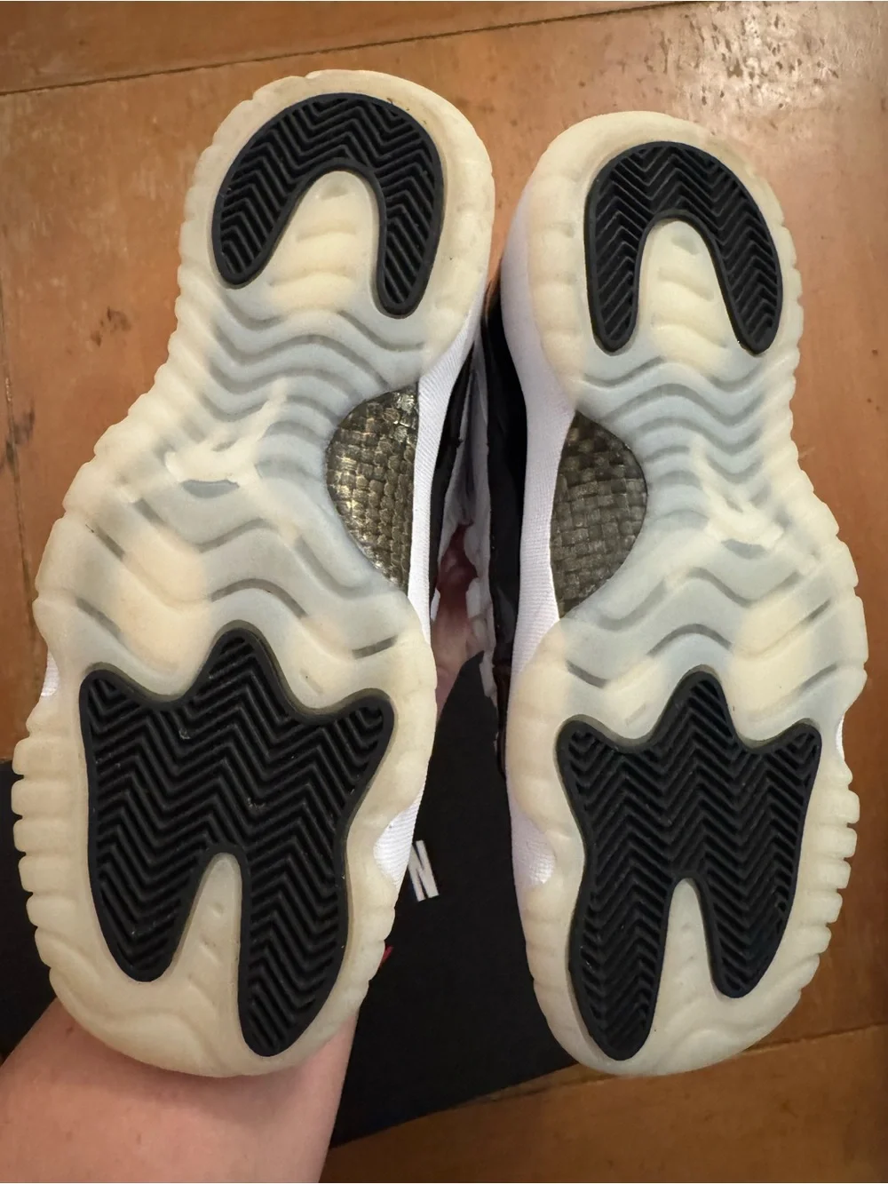 Air Jordan 11 Retro (GS) Big Kid’s Sneakers in White and Patent Black